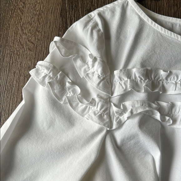 Talbots White Ruffle Trim Top - Picture 3 of 8